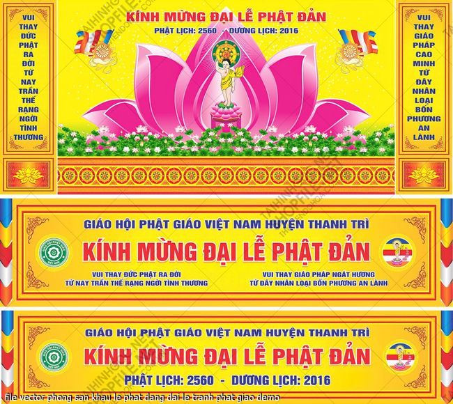 file vector phong san khau le phat dang dai le tranh phat giao